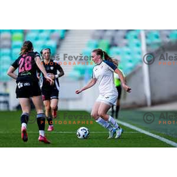 in action during The Final of Pivovarna Union Women’s Slovenian Cup football match between Mura Nona and Ljubljana in SRC Stozice, Ljubljana, Slovenia on May 14, 2025