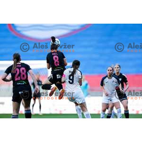 Lucija Kos in action during The Final of Pivovarna Union Women’s Slovenian Cup football match between Mura Nona and Ljubljana in SRC Stozice, Ljubljana, Slovenia on May 14, 2025