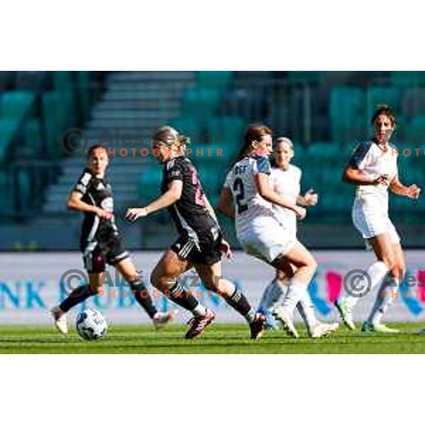 Lea Dolinar in action during The Final of Pivovarna Union Women’s Slovenian Cup football match between Mura Nona and Ljubljana in SRC Stozice, Ljubljana, Slovenia on May 14, 2025