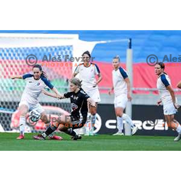 in action during The Final of Pivovarna Union Women’s Slovenian Cup football match between Mura Nona and Ljubljana in SRC Stozice, Ljubljana, Slovenia on May 14, 2025