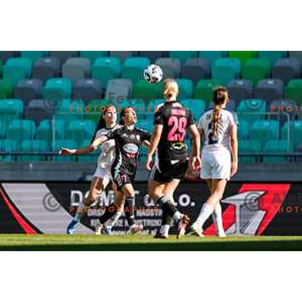 Yana Malakhova in action during The Final of Pivovarna Union Women’s Slovenian Cup football match between Mura Nona and Ljubljana in SRC Stozice, Ljubljana, Slovenia on May 14, 2025