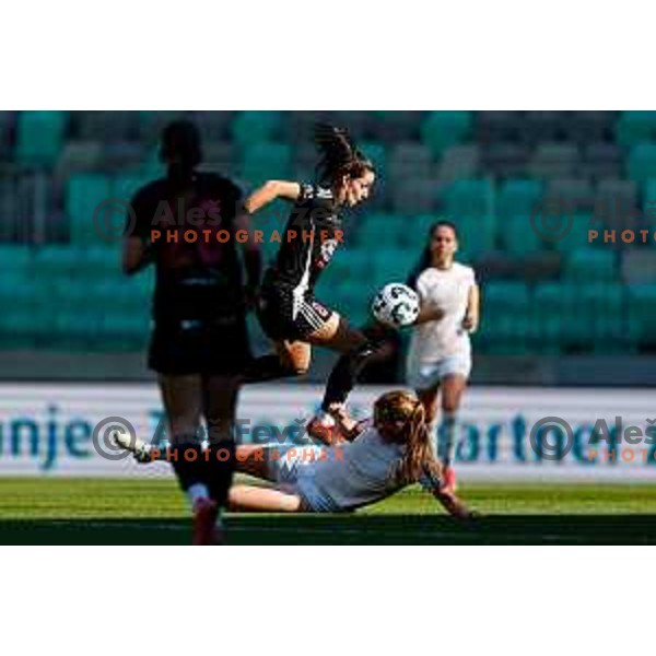 Lucija Kos in action during The Final of Pivovarna Union Women’s Slovenian Cup football match between Mura Nona and Ljubljana in SRC Stozice, Ljubljana, Slovenia on May 14, 2025