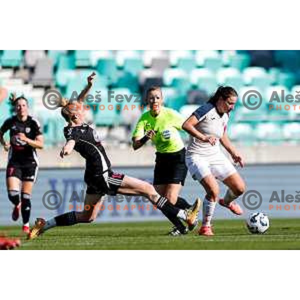 in action during The Final of Pivovarna Union Women’s Slovenian Cup football match between Mura Nona and Ljubljana in SRC Stozice, Ljubljana, Slovenia on May 14, 2025