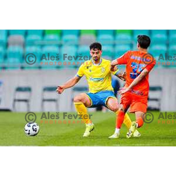 in action during The Final of Pivovarna Union Slovenian Cup football match between Koper and Celje in SRC Stozice, Ljubljana, Slovenia on May 14, 2025