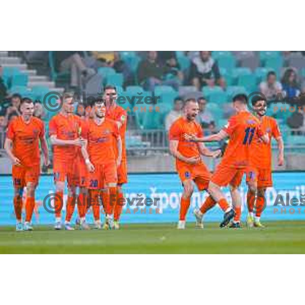 in action during The Final of Pivovarna Union Slovenian Cup football match between Koper and Celje in SRC Stozice, Ljubljana, Slovenia on May 14, 2025