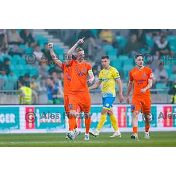 in action during The Final of Pivovarna Union Slovenian Cup football match between Koper and Celje in SRC Stozice, Ljubljana, Slovenia on May 14, 2025