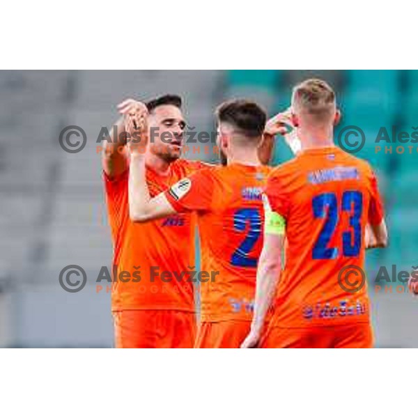 Aljosa Matko celebrates a goal during The Final of Pivovarna Union Slovenian Cup football match between Koper and Celje in SRC Stozice, Ljubljana, Slovenia on May 14, 2025