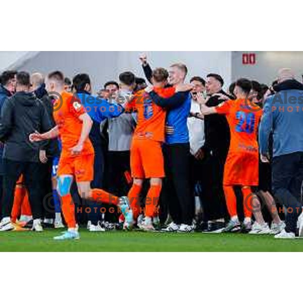 in action during The Final of Pivovarna Union Slovenian Cup football match between Koper and Celje in SRC Stozice, Ljubljana, Slovenia on May 14, 2025