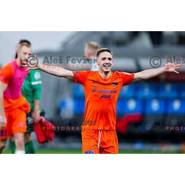 Tamar Svetlin of Celje celebrates victory in The Final of Pivovarna Union Slovenian Cup football match between Koper and Celje in SRC Stozice, Ljubljana, Slovenia on May 14, 2025