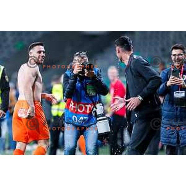 in action during The Final of Pivovarna Union Slovenian Cup football match between Koper and Celje in SRC Stozice, Ljubljana, Slovenia on May 14, 2025