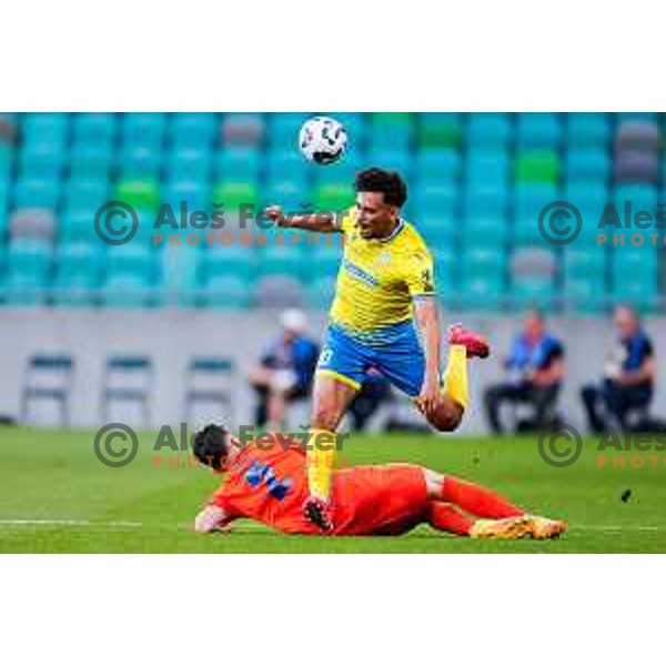 in action during The Final of Pivovarna Union Slovenian Cup football match between Koper and Celje in SRC Stozice, Ljubljana, Slovenia on May 14, 2025