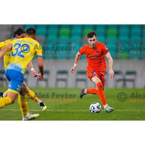 in action during The Final of Pivovarna Union Slovenian Cup football match between Koper and Celje in SRC Stozice, Ljubljana, Slovenia on May 14, 2025