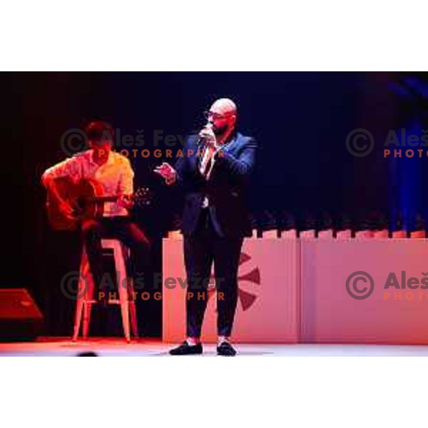 Performes at the Night of the Champions, Slovenia Ski Federation Annual event in Ljubljana, Slovenia on May 15, 2025