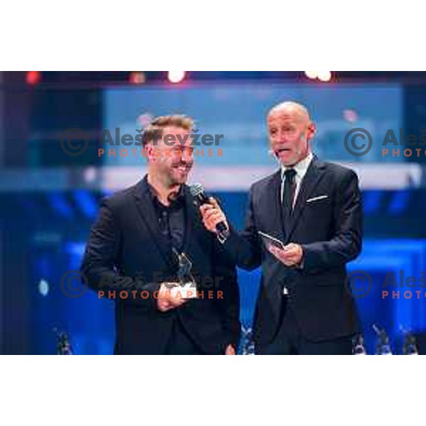 Miha Hrobat at the Night of the Champions, Slovenia Ski Federation Annual event in Ljubljana, Slovenia on May 15, 2025