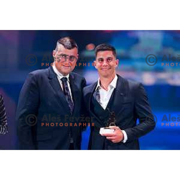 Zan Kranjec at the Night of the Champions, Slovenia Ski Federation Annual event in Ljubljana, Slovenia on May 15, 2025