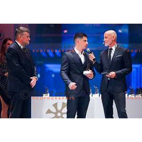 Zan Kranjec at the Night of the Champions, Slovenia Ski Federation Annual event in Ljubljana, Slovenia on May 15, 2025