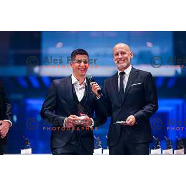 Zan Kranjec at the Night of the Champions, Slovenia Ski Federation Annual event in Ljubljana, Slovenia on May 15, 2025
