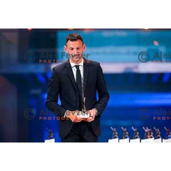Jakov Fak at the Night of the Champions, Slovenia Ski Federation Annual event in Ljubljana, Slovenia on May 15, 2025