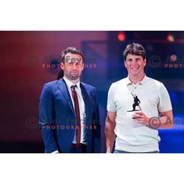 Zan Kosir at the Night of the Champions, Slovenia Ski Federation Annual event in Ljubljana, Slovenia on May 15, 2025