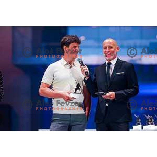 Zan Kosir at the Night of the Champions, Slovenia Ski Federation Annual event in Ljubljana, Slovenia on May 15, 2025