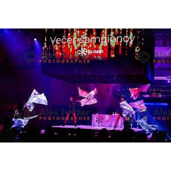 Performes at the Night of the Champions, Slovenia Ski Federation Annual event in Ljubljana, Slovenia on May 15, 2025
