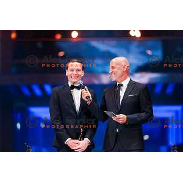 Anze Lanisek at the Night of the Champions, Slovenia Ski Federation Annual event in Ljubljana, Slovenia on May 15, 2025