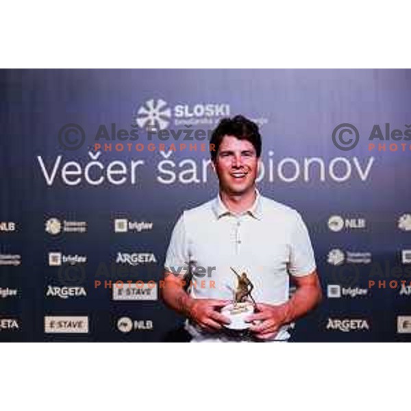 Zan Kosir at the Night of the Champions, Slovenia Ski Federation Annual event in Ljubljana, Slovenia on May 15, 2025
