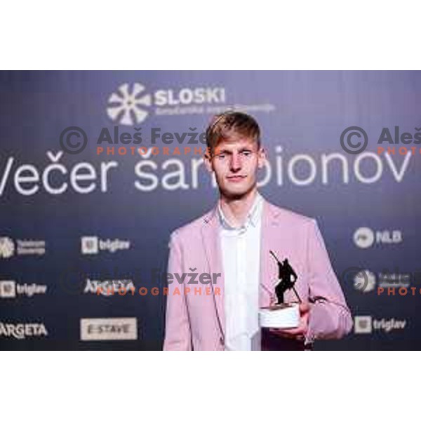 Lovro Kos at the Night of the Champions, Slovenia Ski Federation Annual event in Ljubljana, Slovenia on May 15, 2025