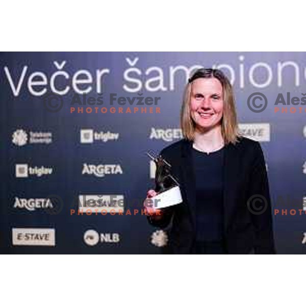 Ema Klinec at the Night of the Champions, Slovenia Ski Federation Annual event in Ljubljana, Slovenia on May 15, 2025
