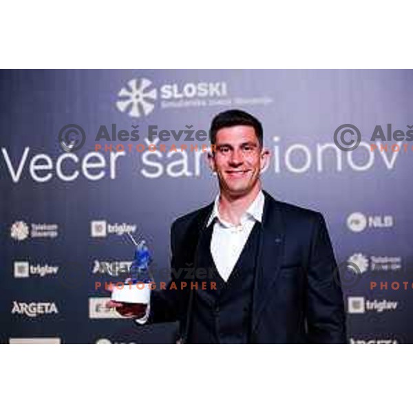 Zan Kranjec at the Night of the Champions, Slovenia Ski Federation Annual event in Ljubljana, Slovenia on May 15, 2025