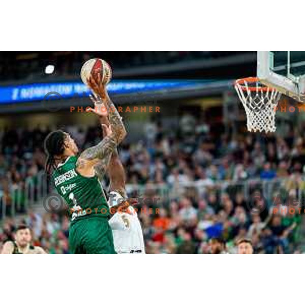 Devin Robinson of Cedevita Olimpija in action during Second match of Quarterfinals of AdmiralBet ABA League 2024/2025 between Cedevita Olimpija Ljubljana (SLO) and Dubai (UAE) in SRC Stozice, Ljubljana, Slovenia on May 16, 2025.