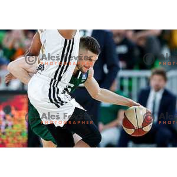 Aleksej Nikolic of Cedevita Olimpija in action during Second match of Quarterfinals of AdmiralBet ABA League 2024/2025 between Cedevita Olimpija Ljubljana (SLO) and Dubai (UAE) in SRC Stozice, Ljubljana, Slovenia on May 16, 2025.