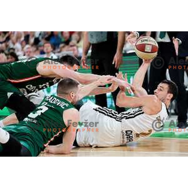 Nemanja Dangubic of Dubai in action during Second match of Quarterfinals of AdmiralBet ABA League 2024/2025 between Cedevita Olimpija Ljubljana (SLO) and Dubai (UAE) in SRC Stozice, Ljubljana, Slovenia on May 16, 2025. Photo: Filip Barbalic
