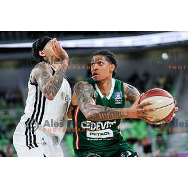 Devin Robinson of Cedevita Olimpija in action during Second match of Quarterfinals of AdmiralBet ABA League 2024/2025 between Cedevita Olimpija Ljubljana (SLO) and Dubai (UAE) in SRC Stozice, Ljubljana, Slovenia on May 16, 2025. Photo: Filip Barbalic