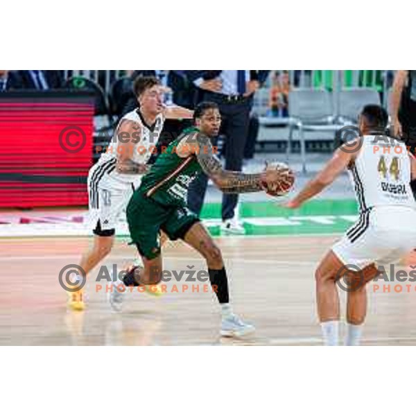 Devin Robinson of Cedevita Olimpija in action during Second match of Quarterfinals of AdmiralBet ABA League 2024/2025 between Cedevita Olimpija Ljubljana (SLO) and Dubai (UAE) in SRC Stozice, Ljubljana, Slovenia on May 16, 2025.