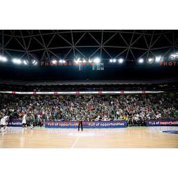 Arena Stozice during Second match of Quarterfinals of AdmiralBet ABA League 2024/2025 between Cedevita Olimpija Ljubljana (SLO) and Dubai (UAE) in SRC Stozice, Ljubljana, Slovenia on May 16, 2025. Photo: Filip Barbalic