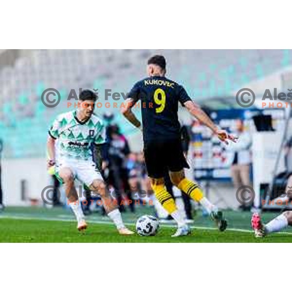 during Prva liga Telemach 2024/2025 football match between Olimpija and Kalcer Radomlje in Ljubljana, Slovenia on May 17, 2025