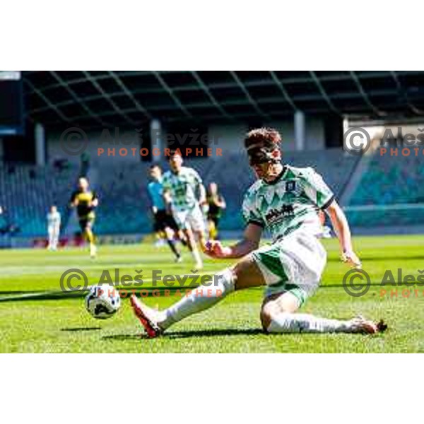 Marko Brest in action during Prva liga Telemach 2024/2025 football match between Olimpija and Kalcer Radomlje in Ljubljana, Slovenia on May 17, 2025