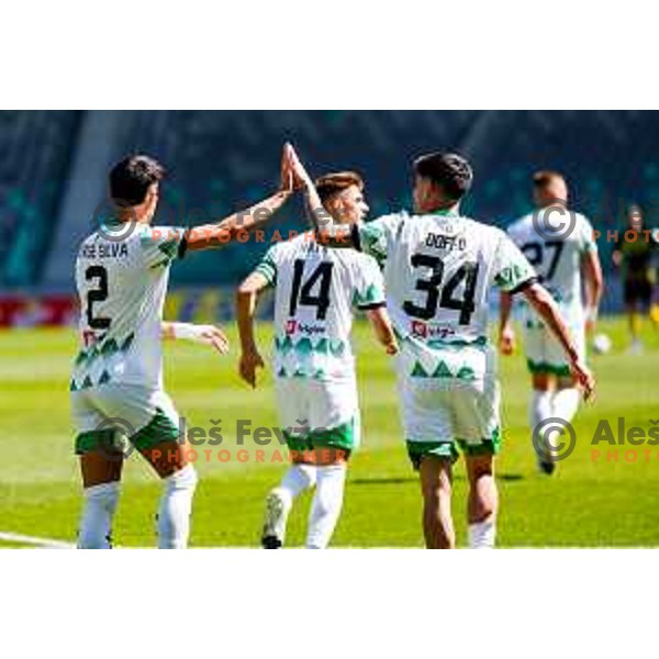 during Prva liga Telemach 2024/2025 football match between Olimpija and Kalcer Radomlje in Ljubljana, Slovenia on May 17, 2025