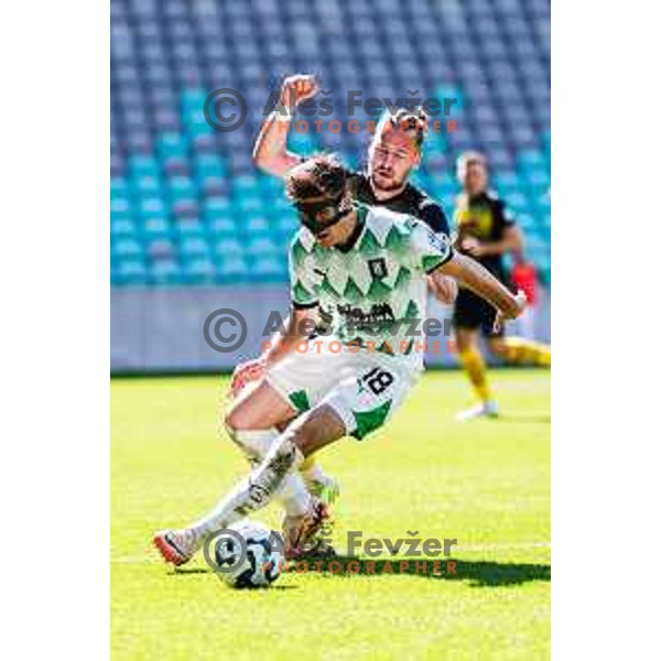 during Prva liga Telemach 2024/2025 football match between Olimpija and Kalcer Radomlje in Ljubljana, Slovenia on May 17, 2025