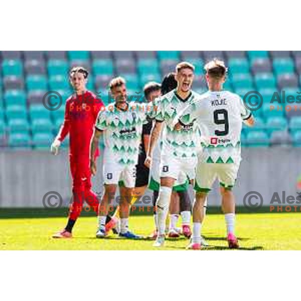 during Prva liga Telemach 2024/2025 football match between Olimpija and Kalcer Radomlje in Ljubljana, Slovenia on May 17, 2025