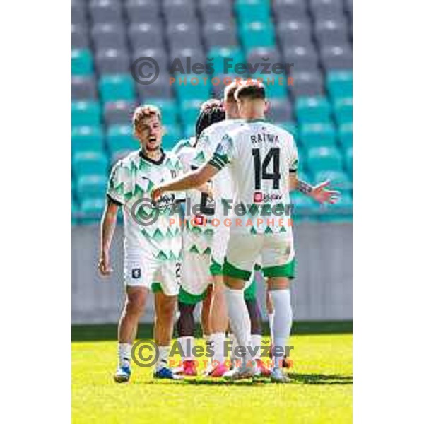 during Prva liga Telemach 2024/2025 football match between Olimpija and Kalcer Radomlje in Ljubljana, Slovenia on May 17, 2025