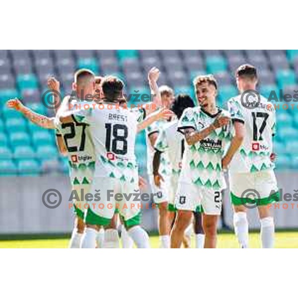 during Prva liga Telemach 2024/2025 football match between Olimpija and Kalcer Radomlje in Ljubljana, Slovenia on May 17, 2025