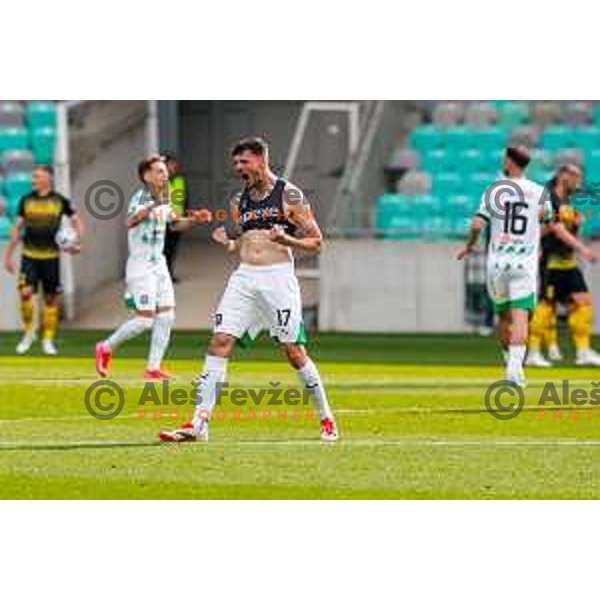 during Prva liga Telemach 2024/2025 football match between Olimpija and Kalcer Radomlje in Ljubljana, Slovenia on May 17, 2025