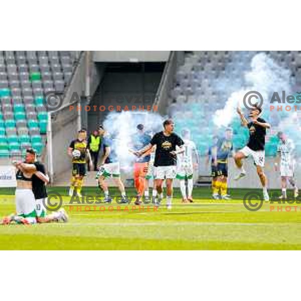during Prva liga Telemach 2024/2025 football match between Olimpija and Kalcer Radomlje in Ljubljana, Slovenia on May 17, 2025