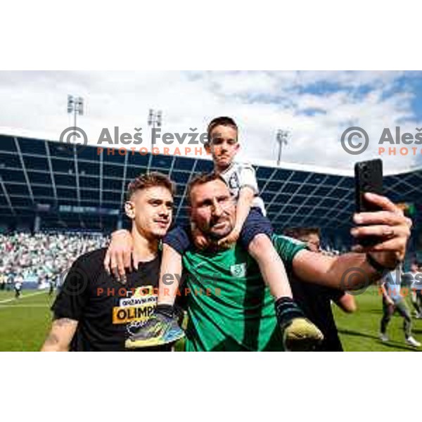 during Prva liga Telemach 2024/2025 football match between Olimpija and Kalcer Radomlje in Ljubljana, Slovenia on May 17, 2025