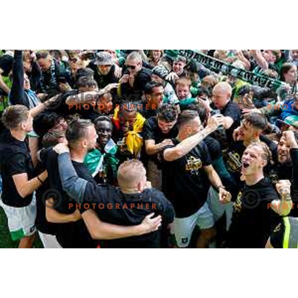 during Prva liga Telemach 2024/2025 football match between Olimpija and Kalcer Radomlje in Ljubljana, Slovenia on May 17, 2025