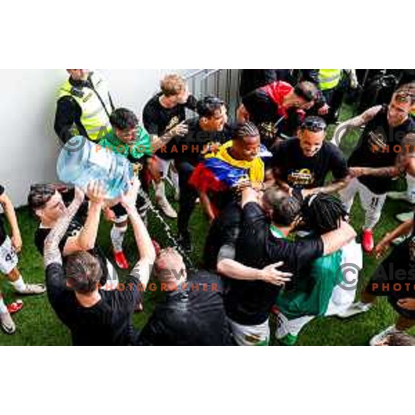 during Prva liga Telemach 2024/2025 football match between Olimpija and Kalcer Radomlje in Ljubljana, Slovenia on May 17, 2025
