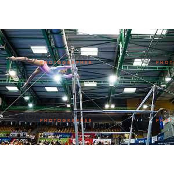 Lucija Hribar of Slovenia during finals day at 19. FIG Art World Challange Cup in Koper, on May 16, 2025, Slovenia Photo: Grega Valancic