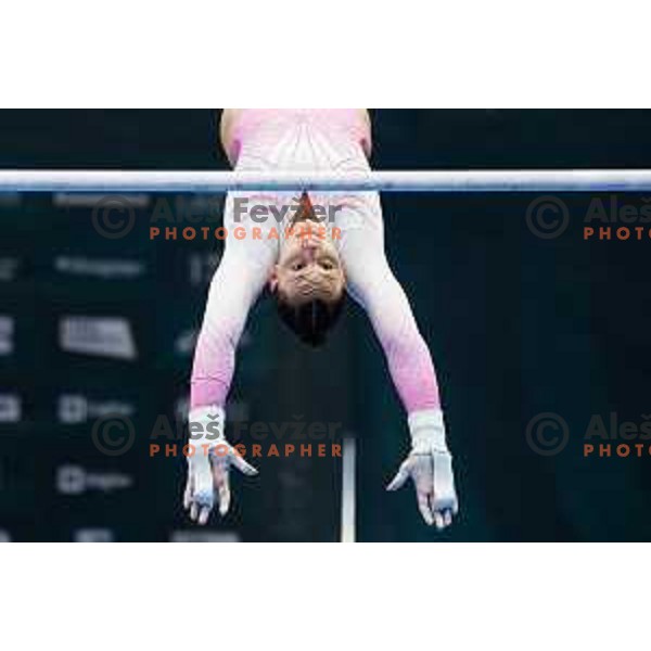 Lucija Hribar of Slovenia during finals day at 19. FIG Art World Challange Cup in Koper, on May 16, 2025, Slovenia Photo: Grega Valancic
